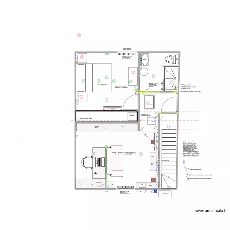 Salon avec separation + Chambre + SDB. Plan de 4 et 41 m² Salon avec separation + Chambre + SDB. Plan de 4 et 41 m²