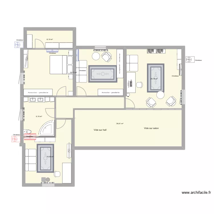 Niv 1a adapt Lori double. Plan de 6 et 129 m² Niv 1a adapt Lori double. Plan de 6 et 129 m²