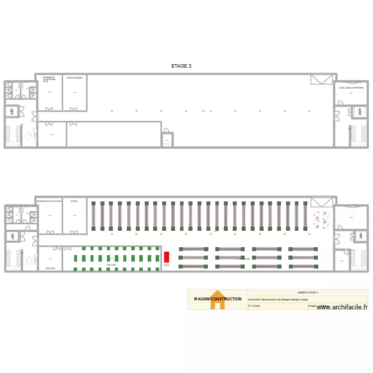 Annexe &eacute;tage 3+4. Plan de 