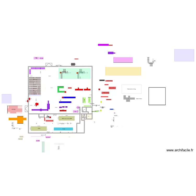 atelier 17 final. Plan de 8  et 150 m²