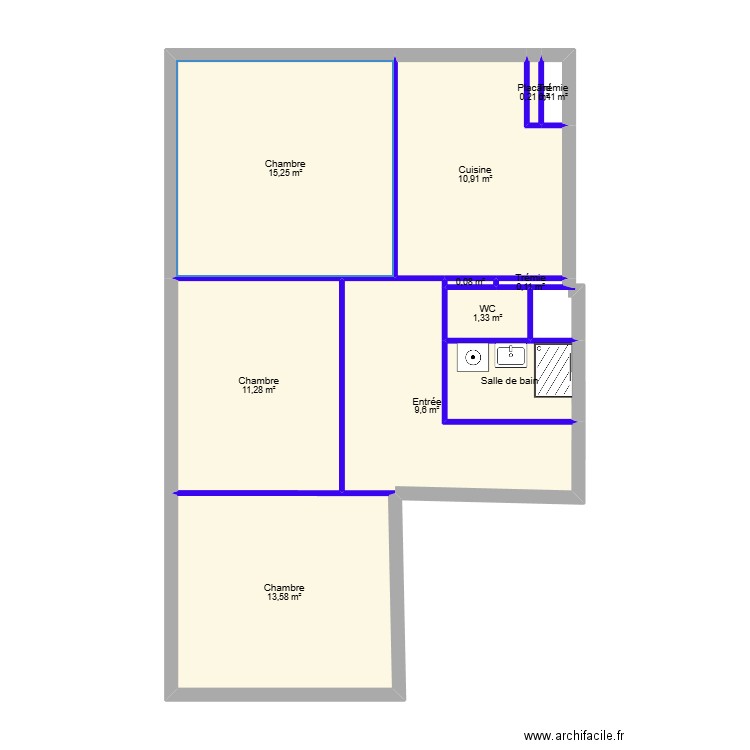 roche_annemasse. Plan de 10 pièces et 66 m2