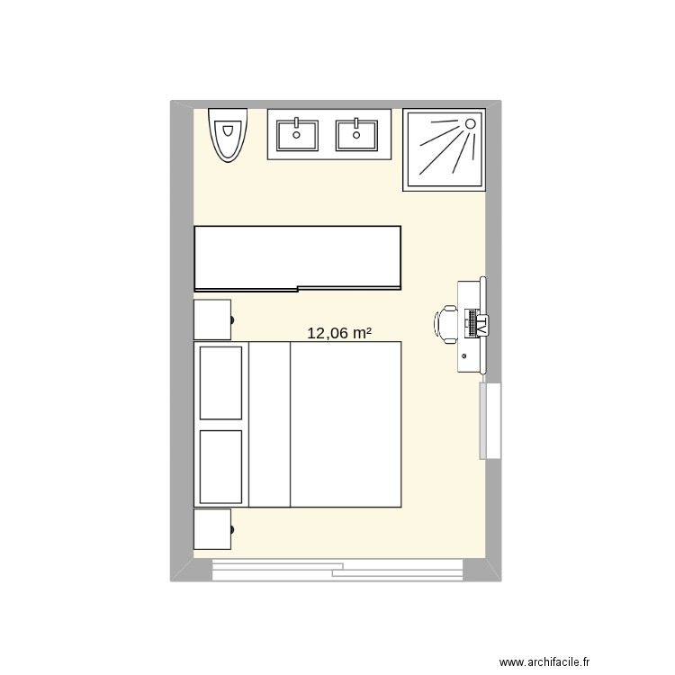 idée chambre 1. Plan de 1 pièce et 12 m2