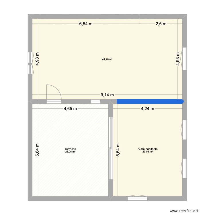 SAUSSET VIDE. Plan de 3 pièces et 95 m2