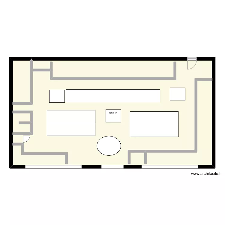 stage. Plan de 1 pièce et 164 m²
