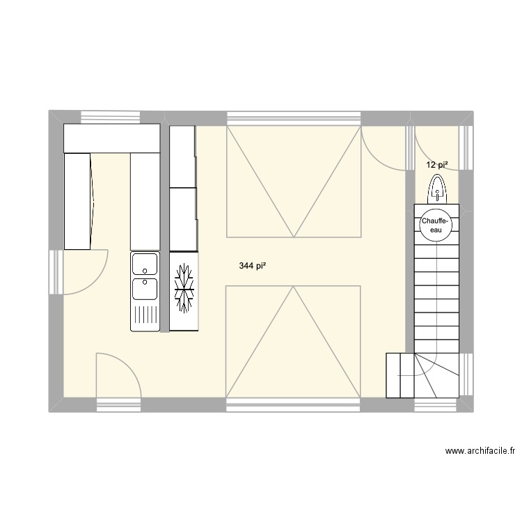 Garage 2. Plan de 2 pièces et 33 m2