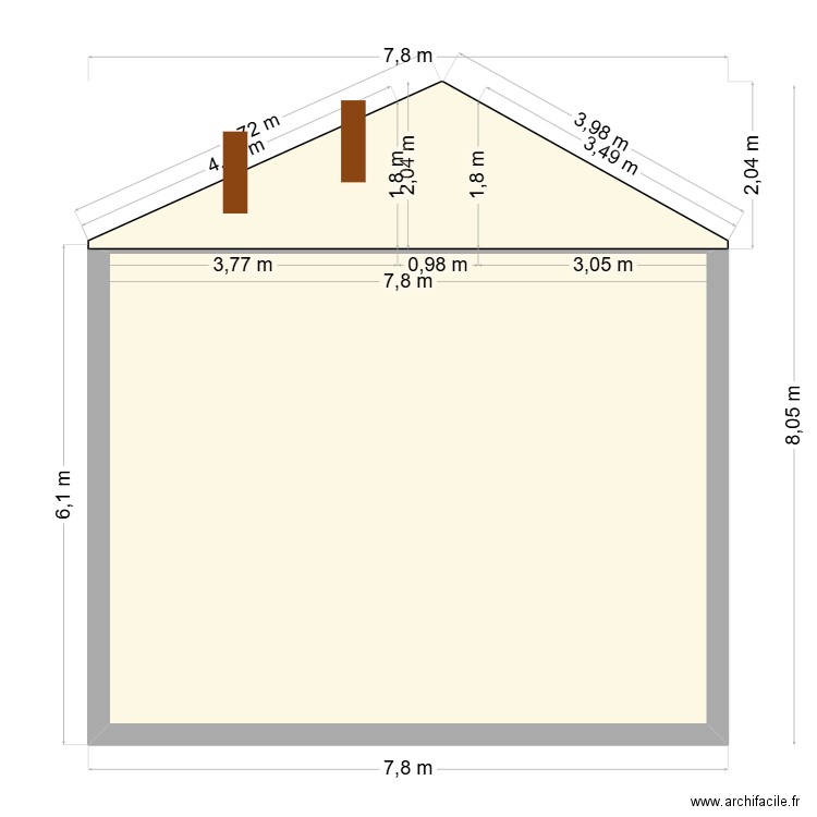 DPC 4 2.2. Plan de 1 pièce et 42 m2