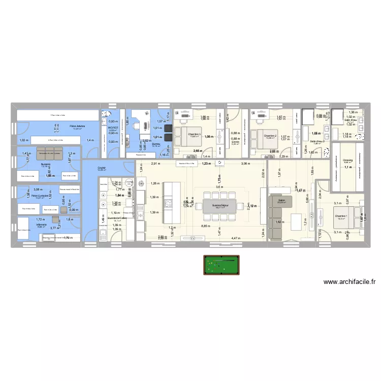 Plan Mur ext 26mx10.5m + Cloisons + Portes/Fenetres ind4.2. Plan de 17 et 236 m² Plan Mur ext 26mx10.5m + Cloisons + Portes/Fenetres ind4.2. Plan de 17 et 236 m²