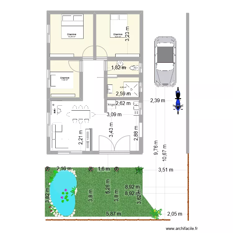 plan 1. Plan de 5  et 39 m²