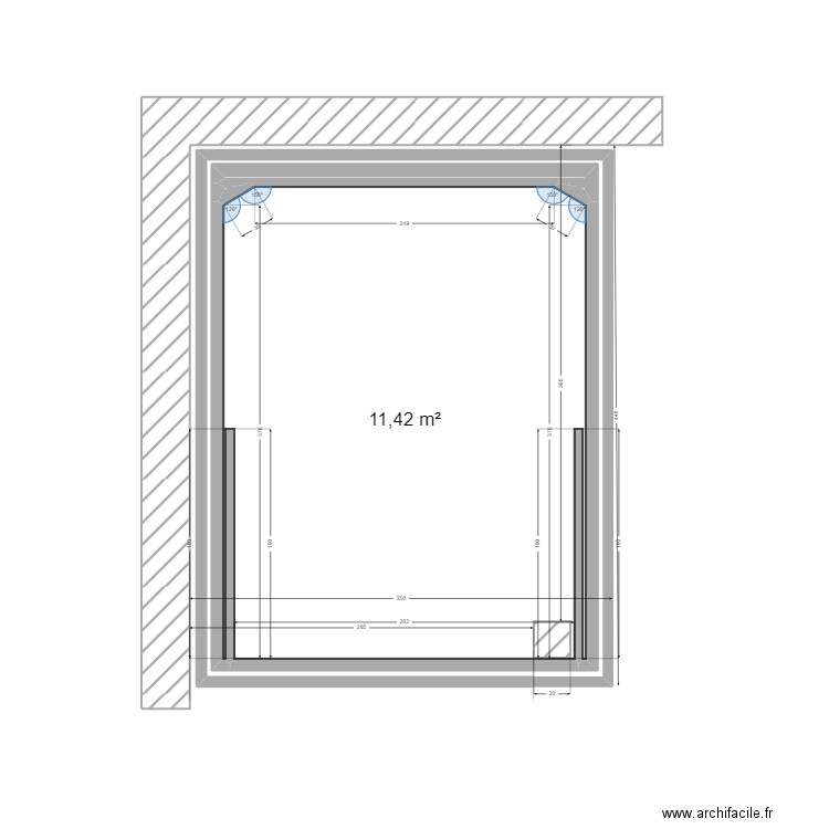 Salle de ciné. Plan de 4 pièces et 26 m2