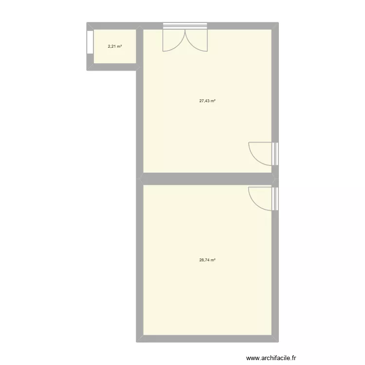 14bisAgonatelier. Plan de 3  et 58 m²