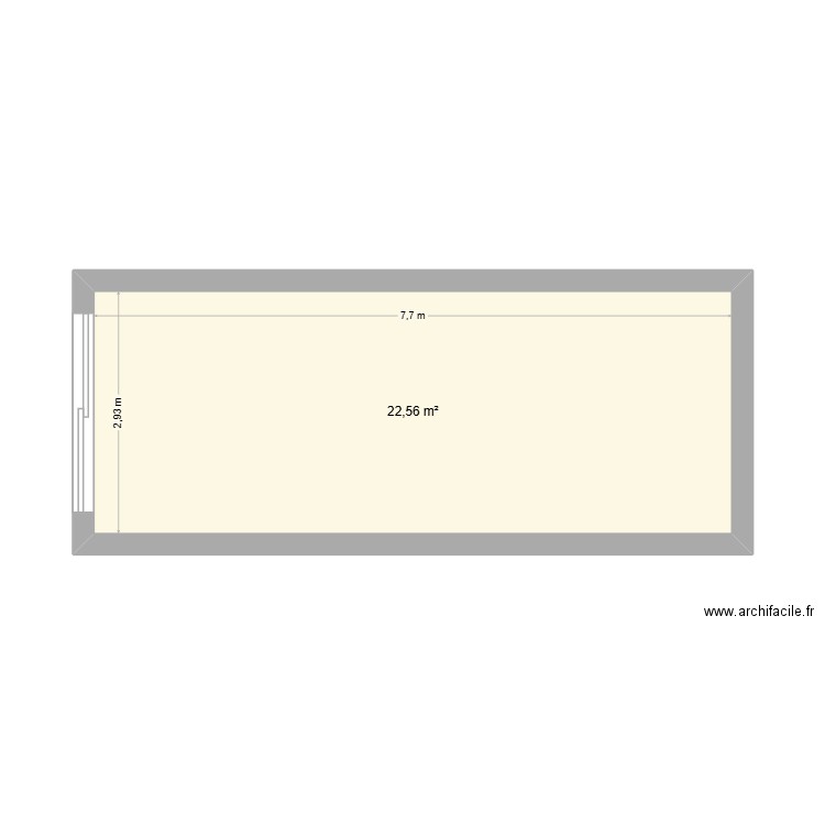 MOTTE. Plan de 1 pièce et 23 m2
