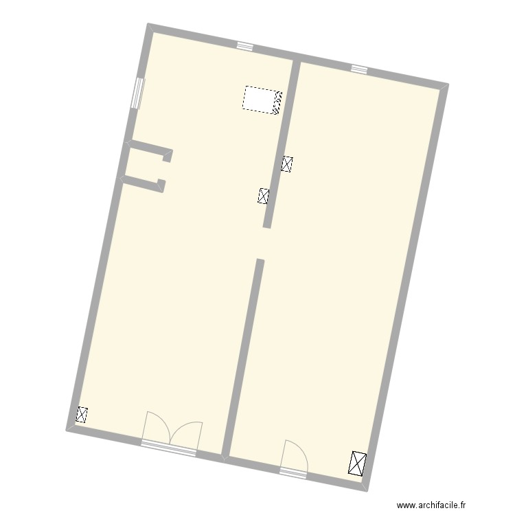 BAT38. Plan de 1 pièce et 154 m2