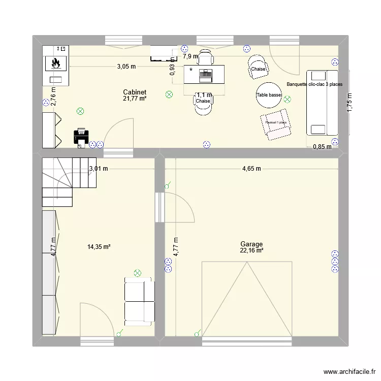 Am&eacute;nagement rdc. Plan de 