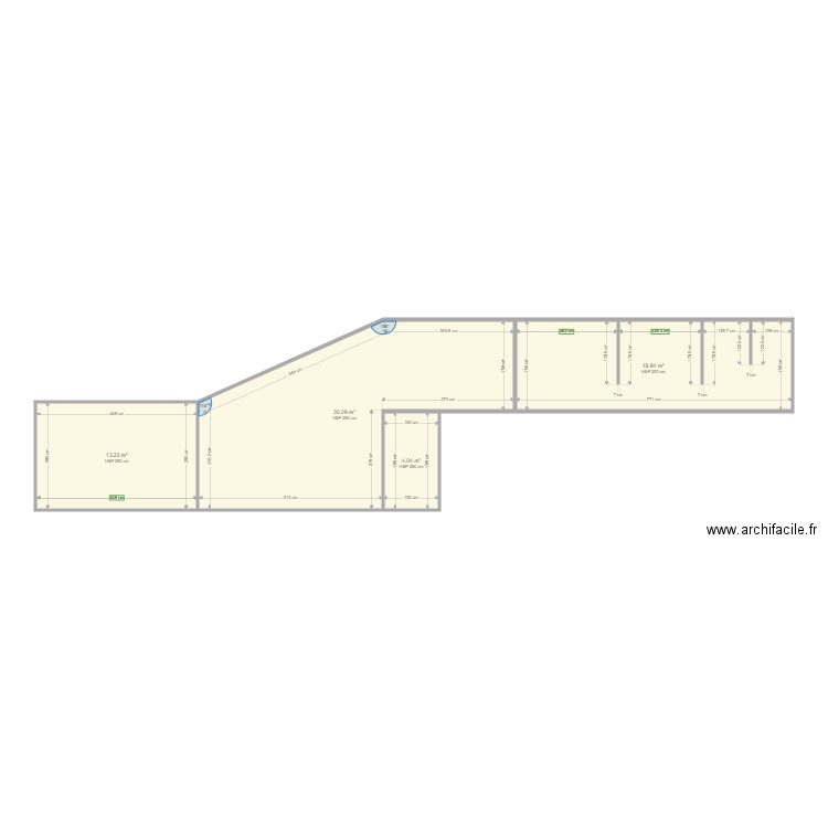 SOULIER. Plan de 4 pièces et 66 m2