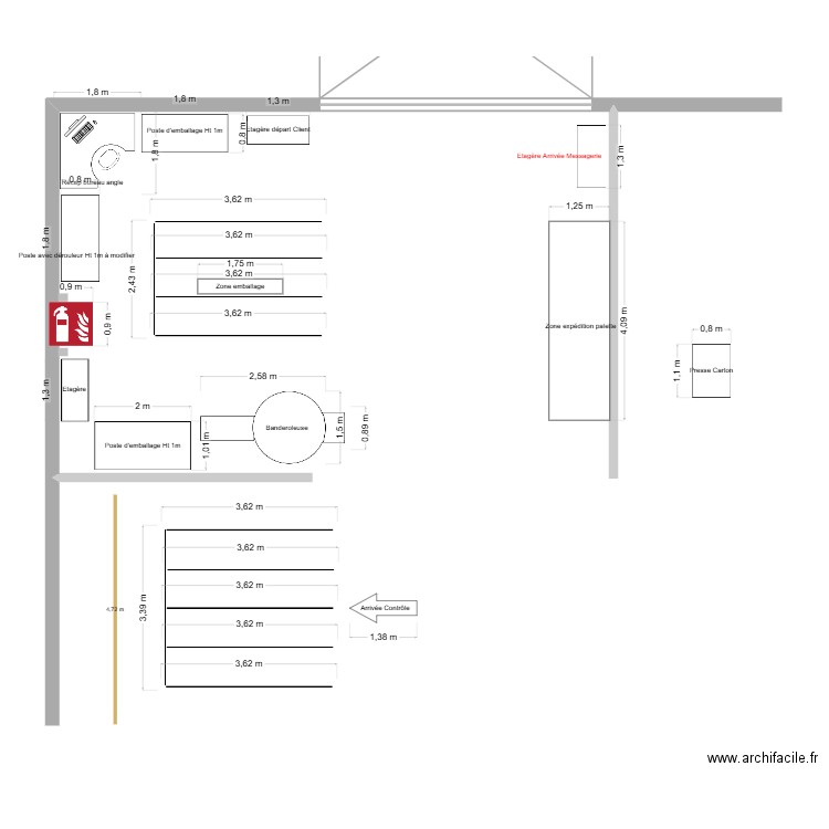 Zone Expédition. Plan de 0 pièce et 0 m2