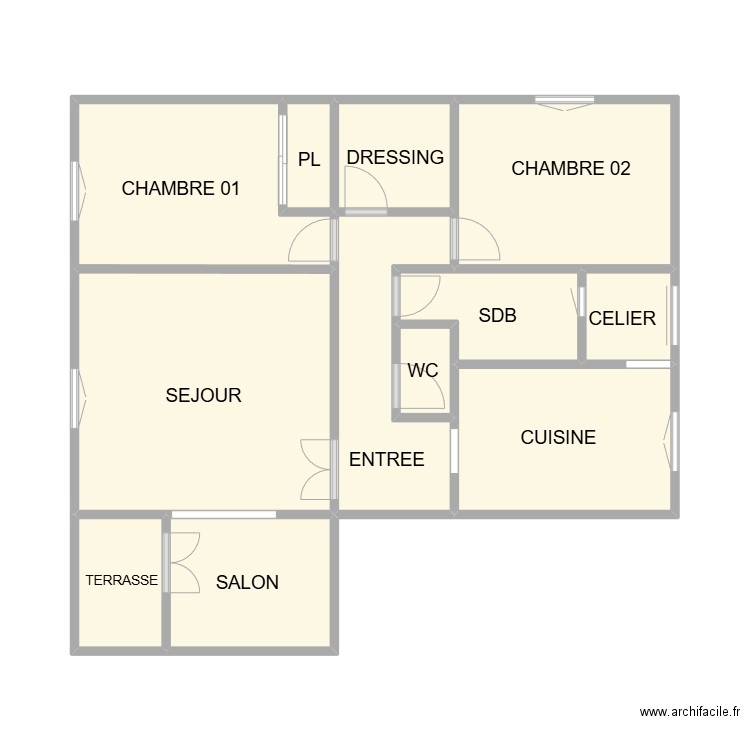 PLAN VAUVERT 379. Plan de 12 pièces et 46 m2