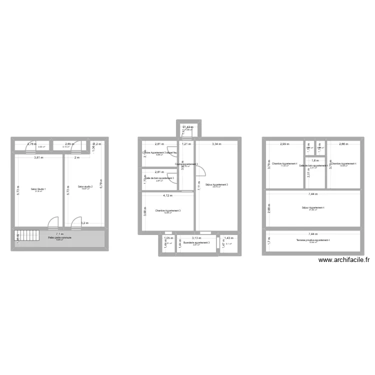 SCI PROJET DU FUTUR. Plan de 21  et 178 m²