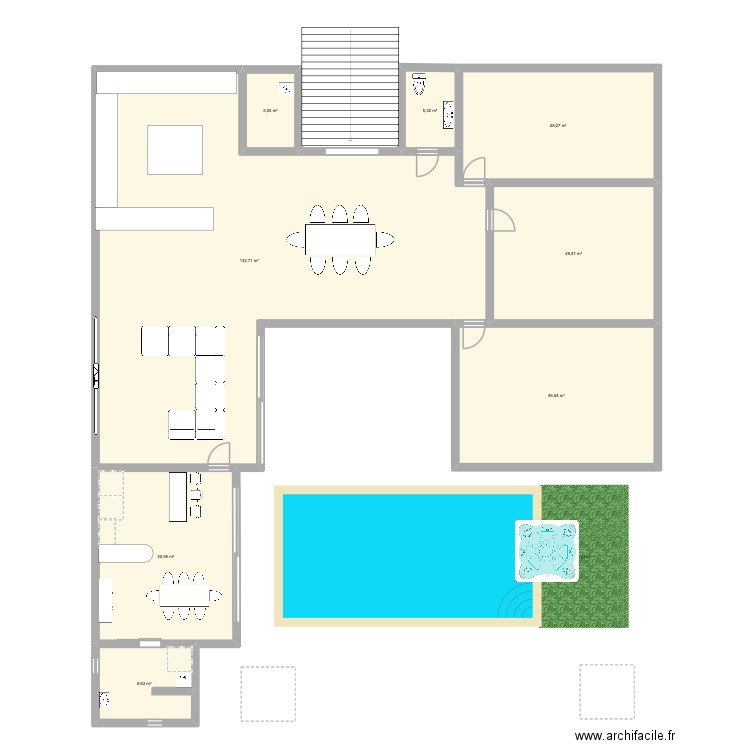 Fidjy. Plan de 8 pièces et 277 m2