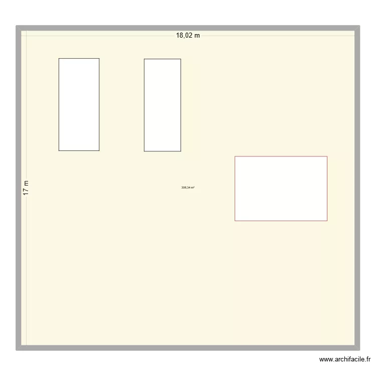 marray. Plan de 1  et 306 m²