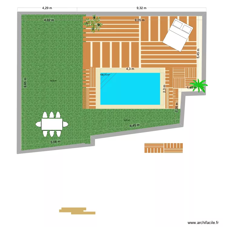 cogny. Plan de 1  et 109 m²