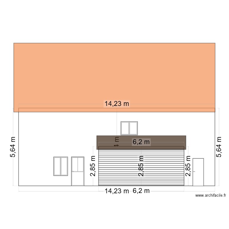 Façade avant. Plan de 0 pièce et 0 m2
