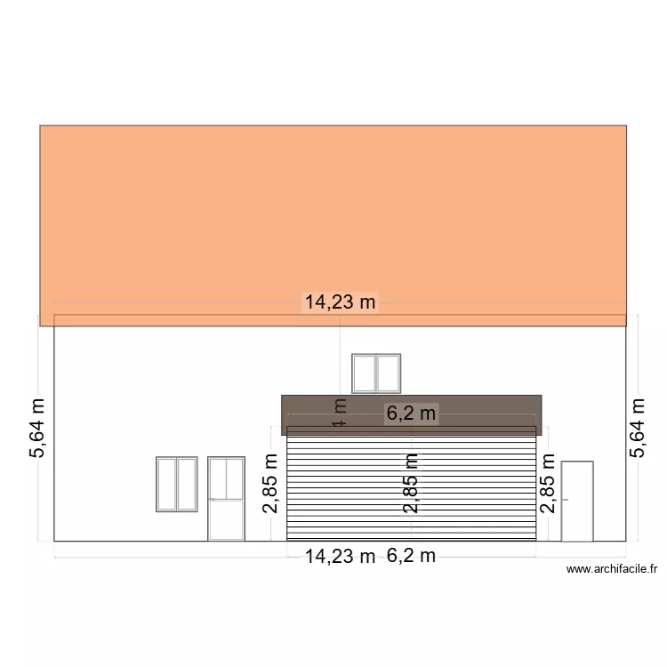 Fa&ccedil;ade avant. Plan de 