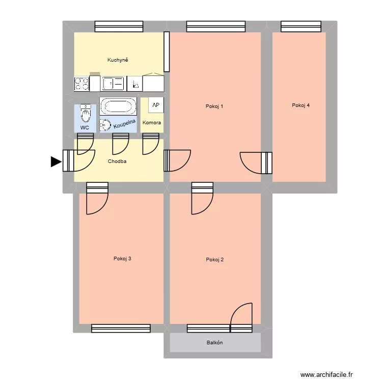 Matu&scaron;kova 1055, byt 13. Plan de 15  et 206 m²