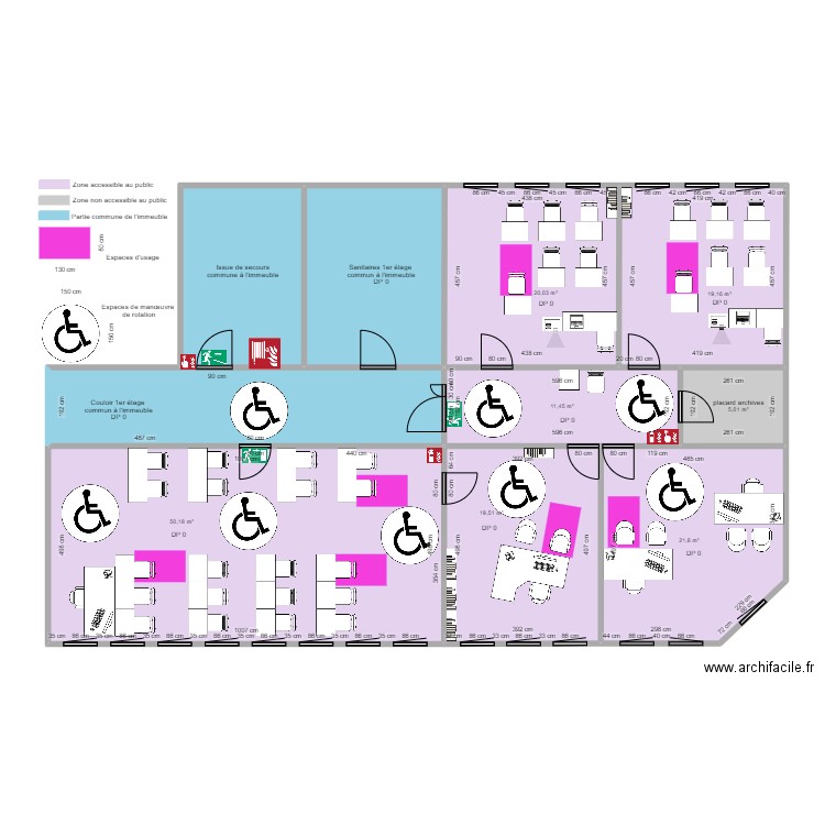 8-C VILLEURBANNE : Espaces de manœuvre de rotation. Plan de 0 pièce et 0 m2