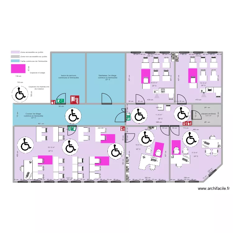 8-C VILLEURBANNE : Espaces de man&oelig;uvre de rotation. Plan de 