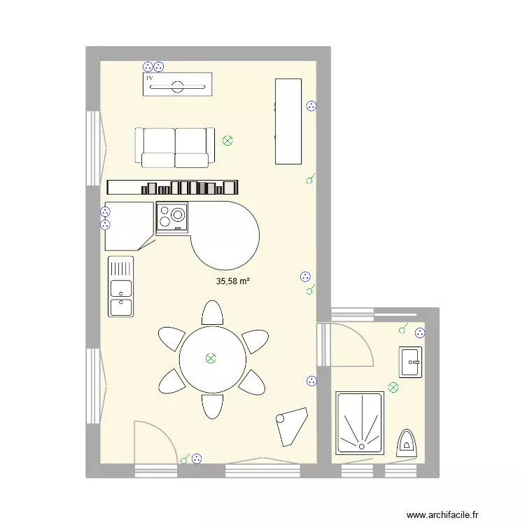 chez mémé. Plan de 1 pièce et 36 m² chez mémé. Plan de 1 pièce et 36 m²