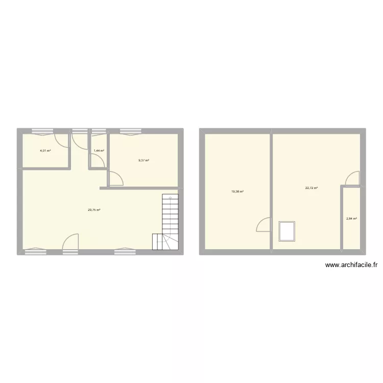guegon. Plan de 7  et 90 m²
