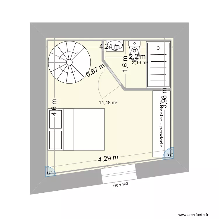 PROJET  R+1 (future chambre) 2. Plan de 