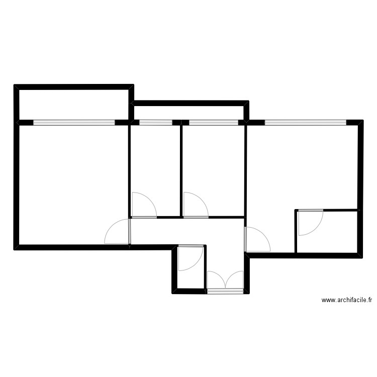 MAILLER. Plan de 2 pièces et 56 m2