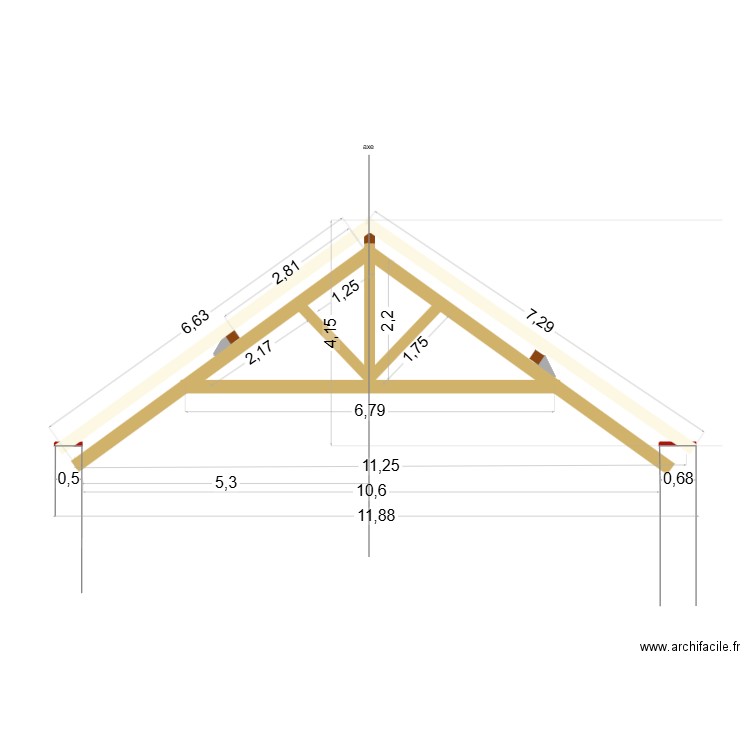 charpente. Plan de 0 pièce et 0 m2