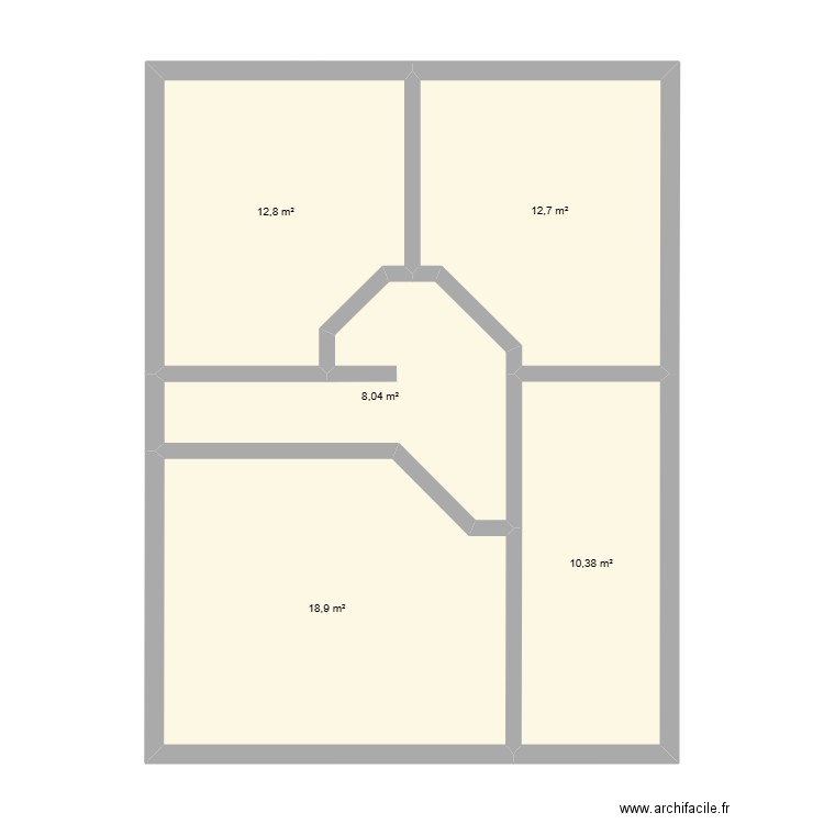 alex1. Plan de 5 pièces et 63 m2