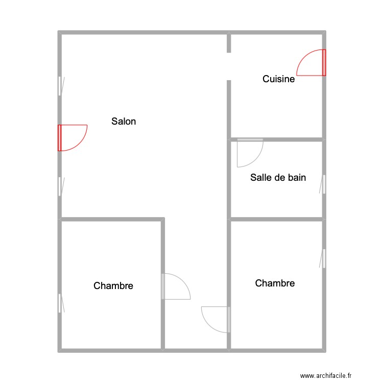 GONZALES. Plan de 4 pièces et 76 m2