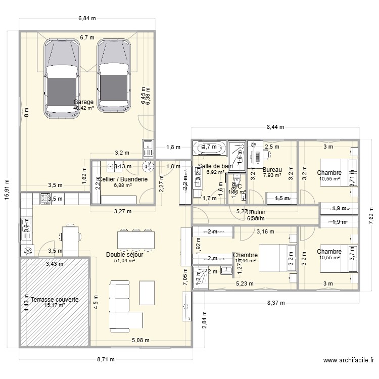 Maison v11. Plan de 11 pièces et 181 m2