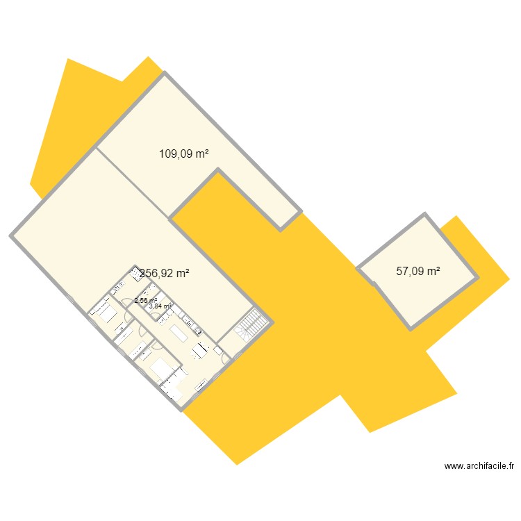 Plan niveau1. Plan de 5 pièces et 429 m2