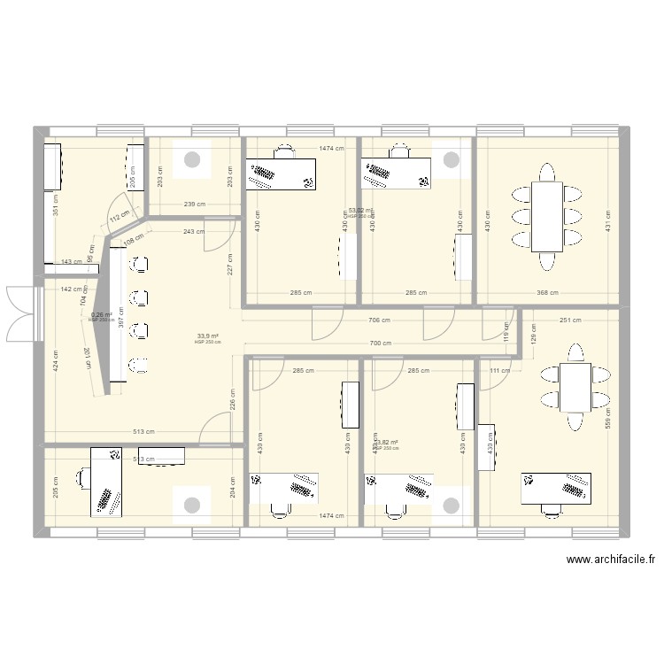 Bureaux salle CA. Plan de 0 pièce et 0 m2