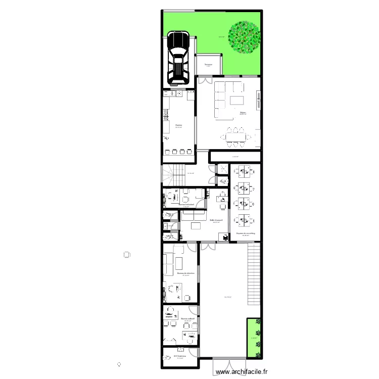 La glaciere. Plan de 20  et 269 m²