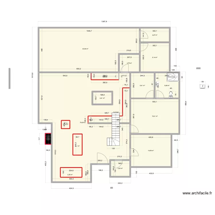 PLAM DE MAS complet escalier88. Plan de 