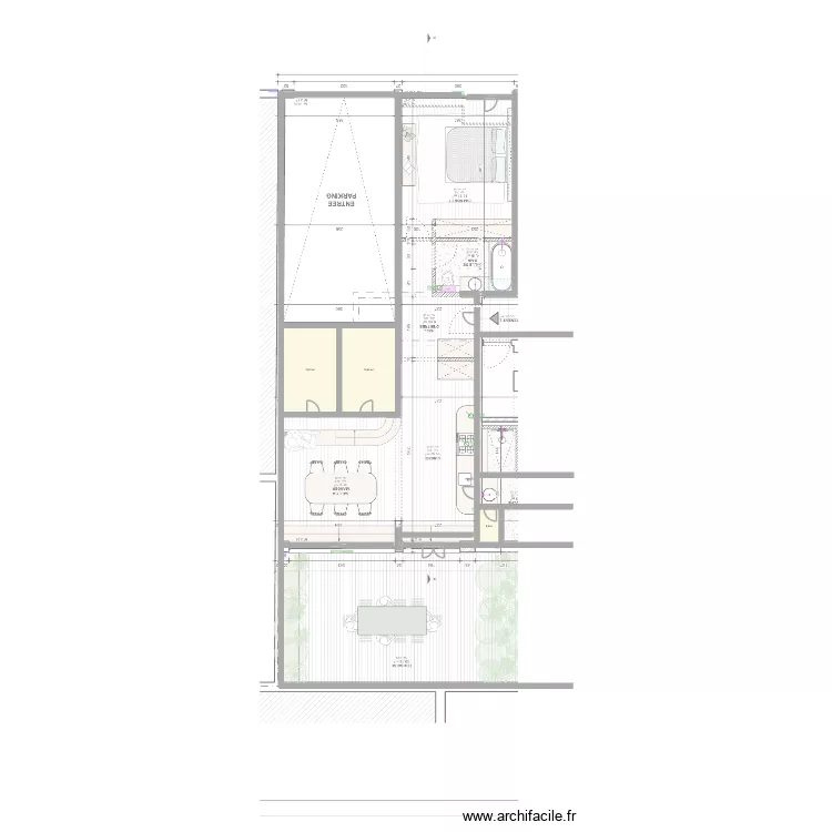 Ya&iuml;na Beauty. Plan de 3 Pièces et 42 m²