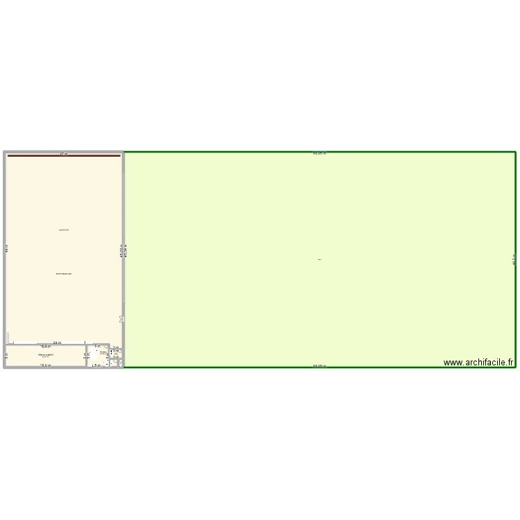 Terrain de tir V1. Plan de 7 pièces et 1477 m2