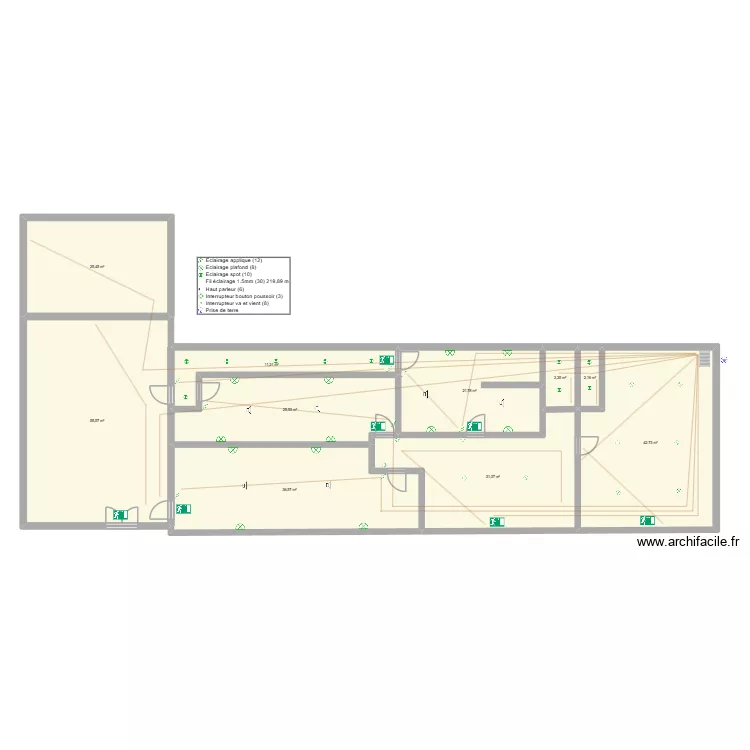 projet fun&eacute;. Plan de 10  et 255 m²