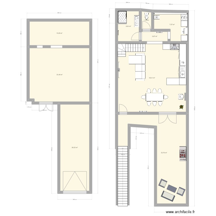 Appart. Plan de 9 pièces et 176 m2