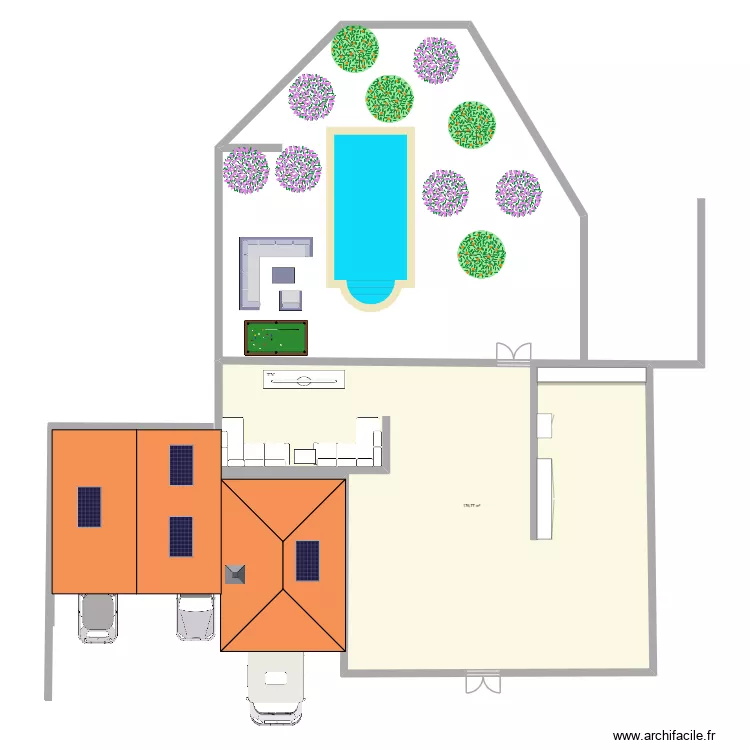 maison tiago 09. Plan de 1  et 177 m²