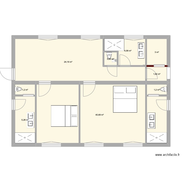 1er. Plan de 9 pièces et 83 m2