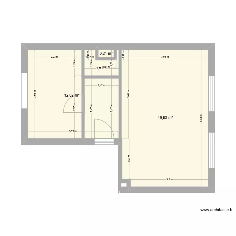 3e gauche - projet 2. Plan de 3 et 33 m² 3e gauche - projet 2. Plan de 3 et 33 m²