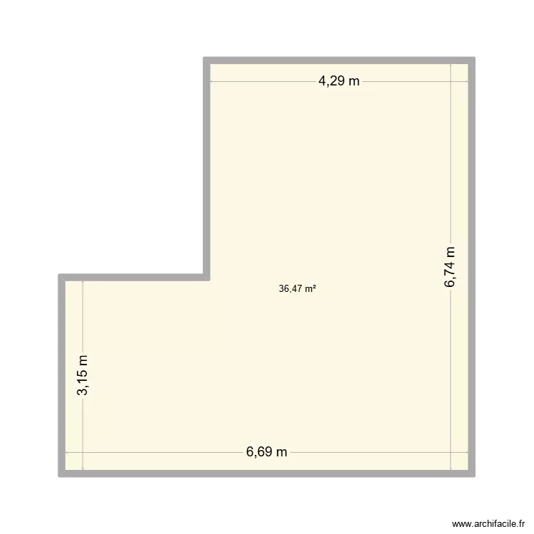 Nouvelle Maison. Plan de 1 Pièce et 36 m²