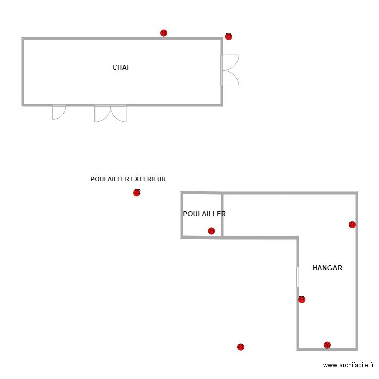 MALAUTIE. Plan de 3 pièces et 52 m2